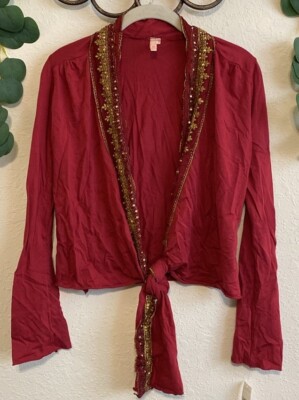 Vintage Beaded Tie Top