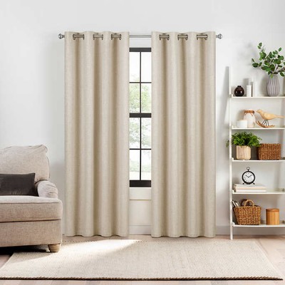 Eclipse Duotech Total Blackout Draft Stopper Curtains Natural 84x52 | eBay