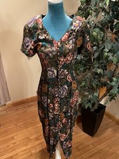 Vintage La Belle Women’s Floral Midi Dress Size 7