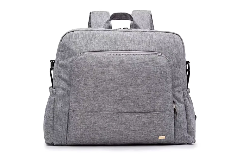 Soboba Solid Diaper Bag Fashion Waterproof Multi-functional Backpack Nursing Bab - Image 2 of 4