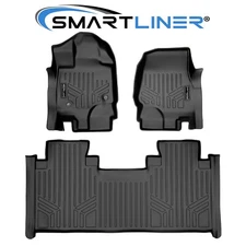 SMARTLINER Custom Fit Floor Mats 2 Row Liner Set 2015-2022 Ford F-150 SuperCab