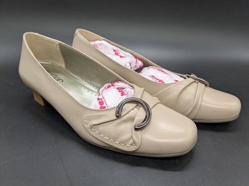 Hotter Comfort Concept Engage Beige Leather Slip On Shoes Size UK 4 EU 37 US 6 - Picture 3 of 9