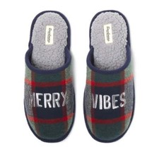 Dearfoams Cozy Men's Holiday Novelty Scuff Comfort Slippers Multicolor Size 9-10