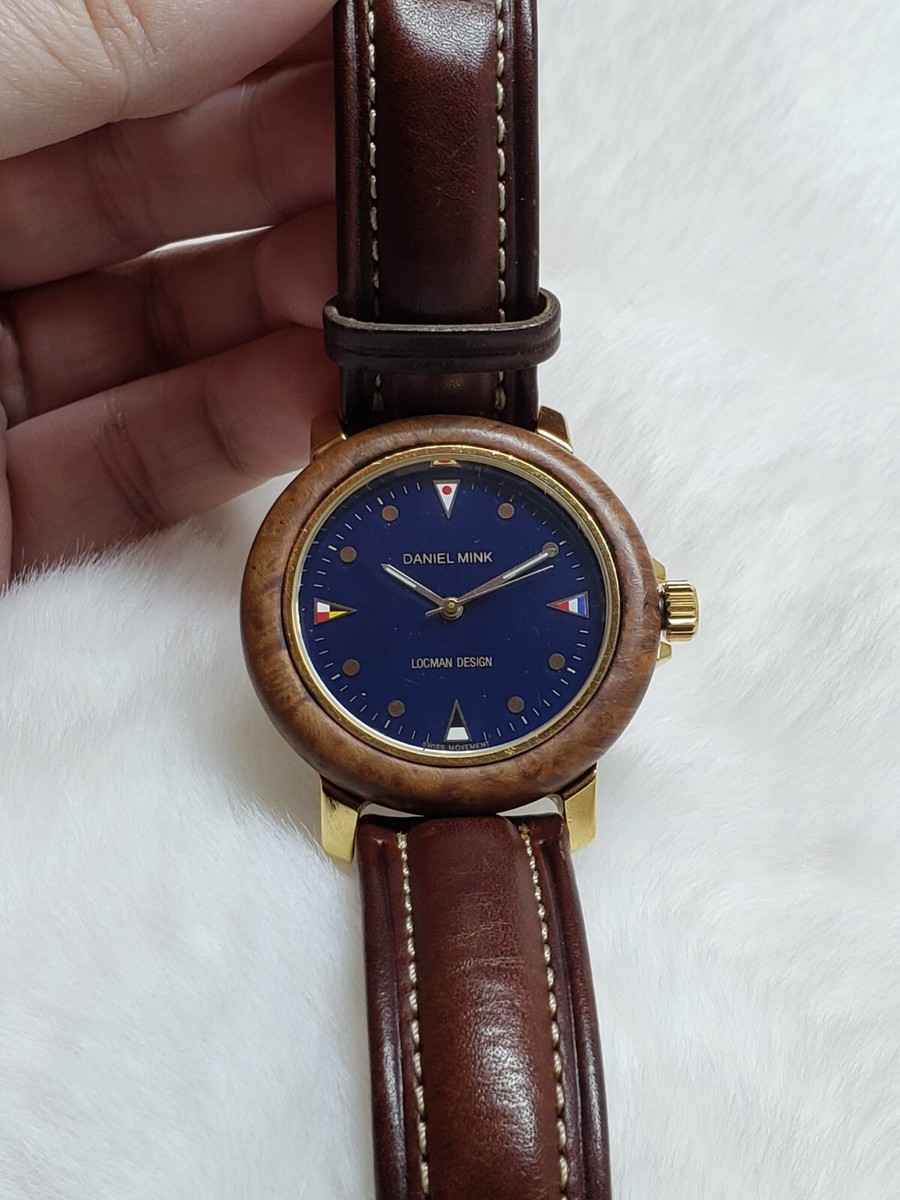 【099】SPECIAL GOLD BROWNティンシャ／アスタマンガルLサイズ Rare Daniel Mink Locman Milano Automatic Watch with Polished Wood