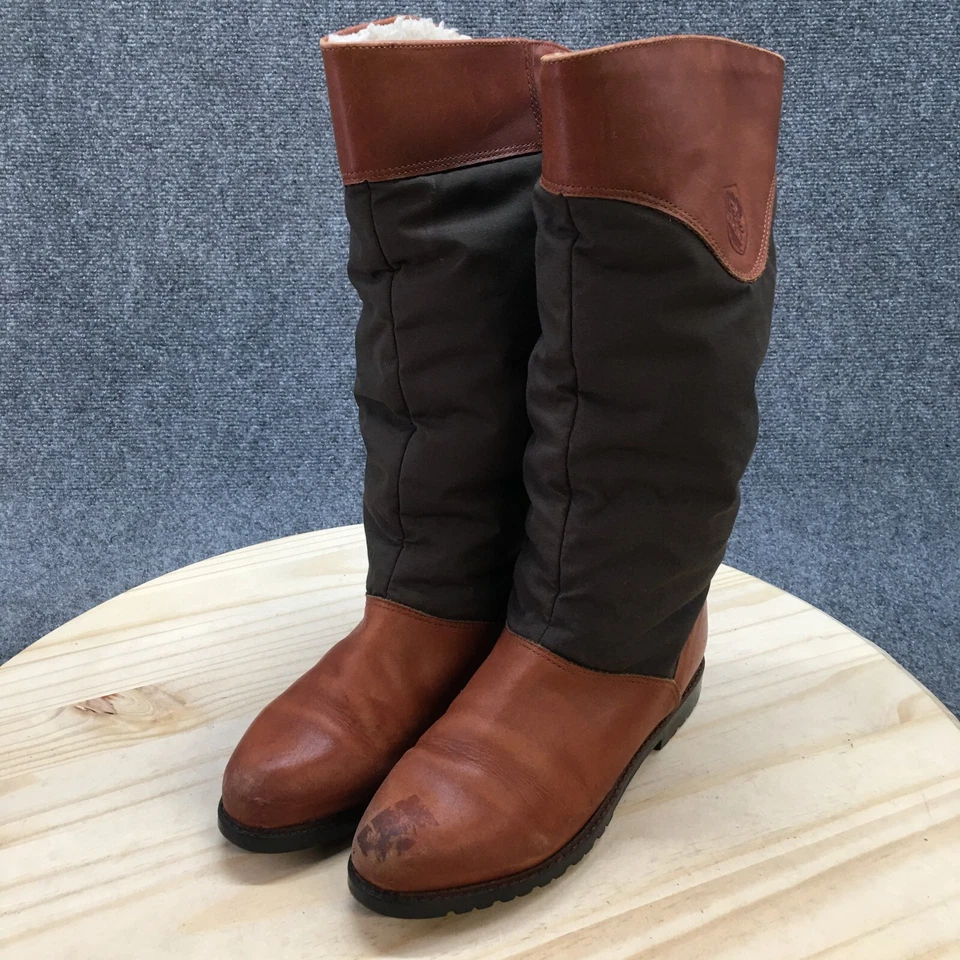 Botas Eddie Bauer para mujer 7,5 de altura piel de oveja marrón tirar informales Foto 3 de 4
