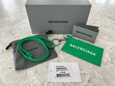Balenciaga lanyard zip pouch wallet with lanyard in Vivid Green.  BRAND NEW  