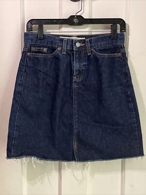 GAP Women’s Juniors Size Denim Dark Blue Raw Hem Jean Skirt