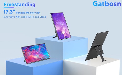 UPERFECT 2K Portable Monitor 17.3'' FHD USB C HDMI IPS Screen 1080P Y Bracket US - Picture 8 of 15