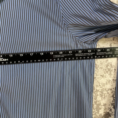 Perry Ellis Shirt Travel Luxe Men's XL Slim Fit Total Stretch Wicking Blue NWT - Picture 6 of 11