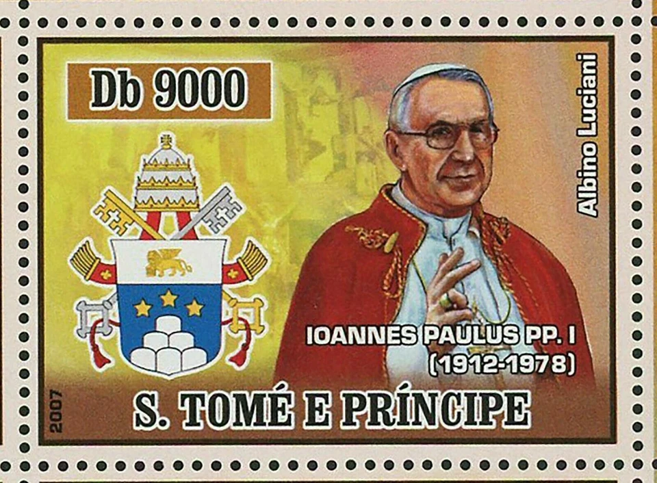 Sello de los Papas Juan Pablo II Benedicto XVI Pablo VI Juan Pablo I S/S MNH #2992-2995 Foto 4 de 4