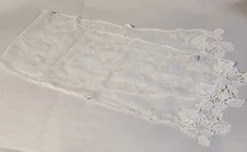 Kitty Fisher Embroidered 100% White Silk Lace Applique High Victorian Style