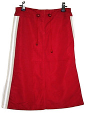 JUPE DROITE LÉGÈRE ROUGE BANDES BEIGE ET BLANC SUR LES CÔTÉS MIM T 36  NEUVE 