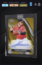 DIGITAL CARD Topps Bunt 2024 ANDRES GIMENEZ CHROME BLACK ENCASED GOLD SIG, CLEVE