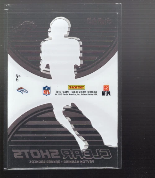 B5159- 2016 Panini Clear Vision clear Shots Blue #6 Peyton Manning /99 - NM-MT - Image 2 of 2