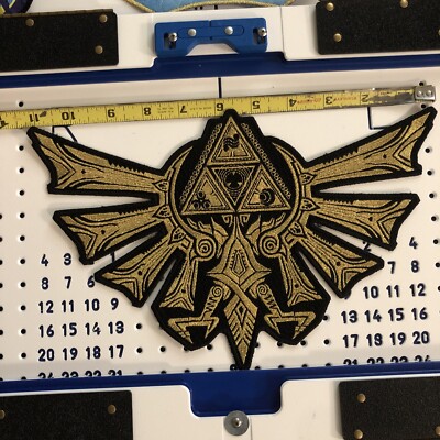 Large Link Triforce Wings Gold Embroidered Patch Iron On