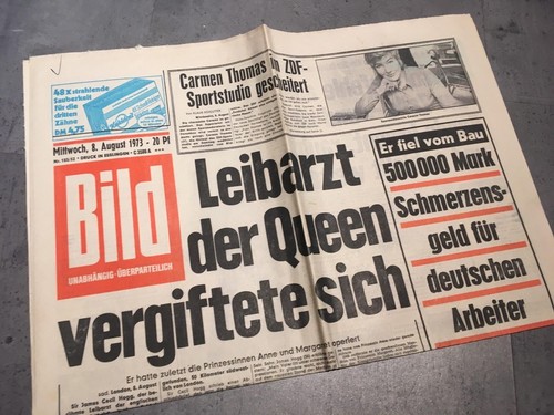 Bildzeitung 8.8.1973 August 08.08.1973 gift birthday 46th 47. 48. 49. 50.