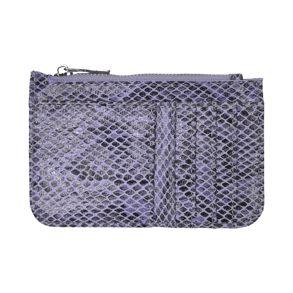 Urban Outfitters Lucy Delgado Tarjetero Cartera Púrpura Serpiente 5”x3.25” Cuero Vegano Foto 3 de 4
