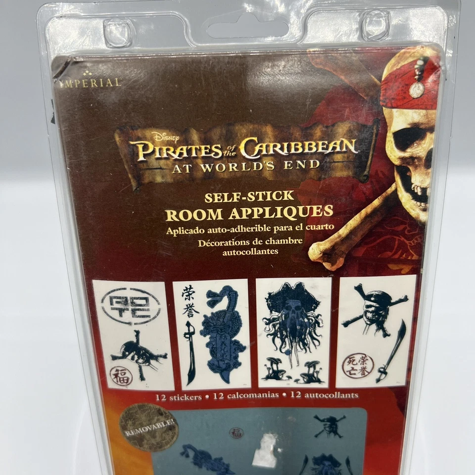 PIRATAS DEL CARIBE "AL FINAL DEL MUNDO" 12 APLIQUES/CALCOMANÍAS DE PARED AUTOADHESIVOS Foto 2 de 4