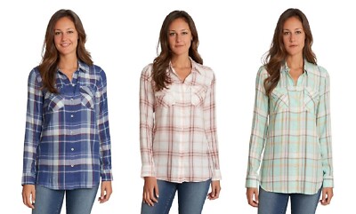 NEW Jessica Simpson Ladies' Button Up Plaid Shirt COLORS SMALL X  SMALL