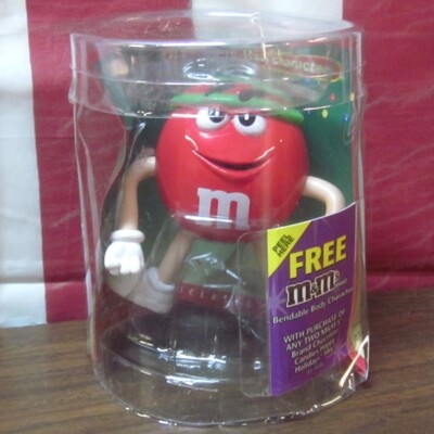 M&Ms bendable toy figure NWT red character w/ headband 2004 candy