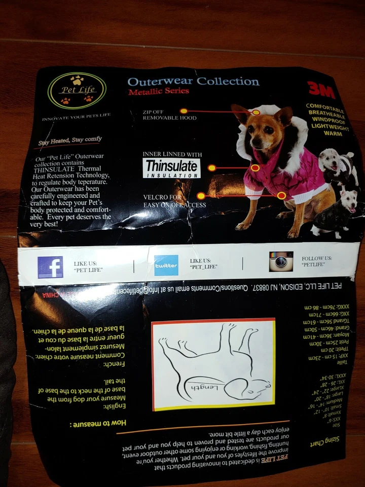 3M Thinsulate Pet Life Outwerwear Collection Serie Metálica, Capucha Extraíble Foto 2 de 3
