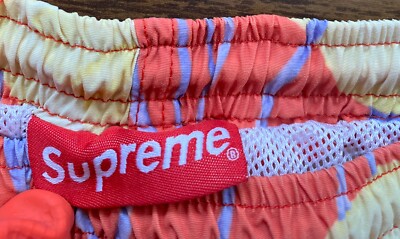Supreme Red Floral Nylon Water Shorts Trunks Box Logo SS18 Size M