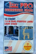 10 COUNT 7.5in TITAN PRO DUAL-PURPOSE LAWN / CHRISTMAS LIGHT STAKE.NIB