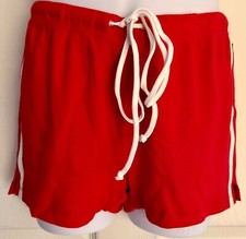 GK RED UNISEX CHILD LARGE COTTON WHITE STRIPE ATHLETIC/CASUAL SHORTS  Sz CL