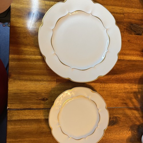 Haviland France Marlborough LIMOGES 5 pc Place Setting Scalloped Gold Trim White - Picture 16 of 24