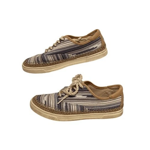 Sneakers UGG Eyan Li Serape blu naturale a righe taglia 6 stile espadrillas casual