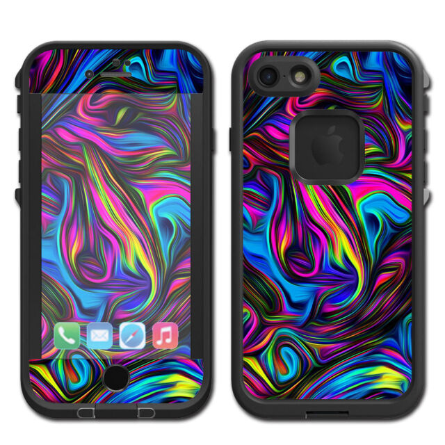 Skins Decals for Lifeproof Fre iPhone 7 Case / Neon Color Swirl Glass