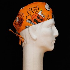 Happy Halloween Peanuts Gang Snoopy theme scrub hat