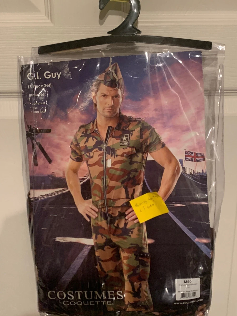 NWOT GI Guy Army Soldier Costume Military Camo Adult Size L XL