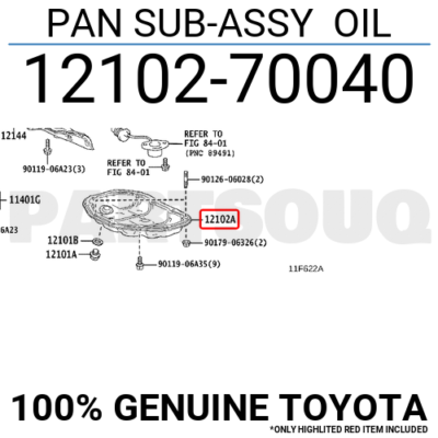 YUU 1210270040 Genuine Toyota PAN SUB-ASSY OIL 12102-70040 | eBay