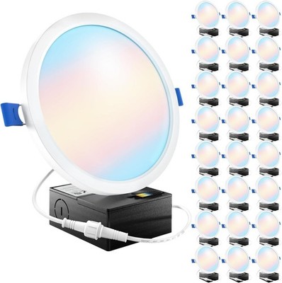 Sunco 24 Pack 6 Inch LED Canless Recessed Lighting, Slim Surface Mount Ceiling L