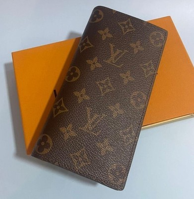 Louis Vuitton Monogram Porte feiulle Brazza Long Wallet Purse Brown