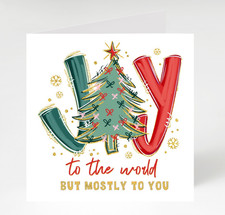 Joy to the world Christmas cards pack of 5, Chrismtas cards x5