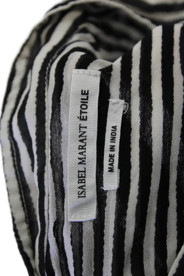 Blusa Etoile Isabel Marant Mujer Rayas Mangas Largas Negra Blanca Talla 36 EUR Foto 4 de 4