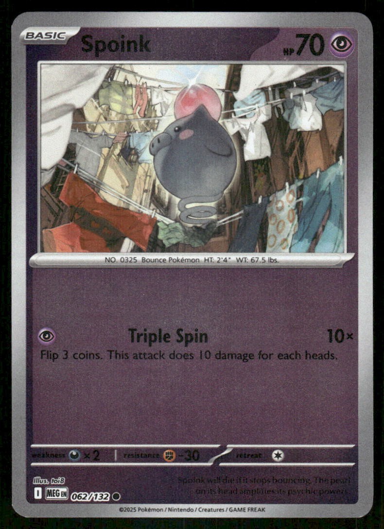 Spoink 062/132 - Mega Evolution - Reverse Holo Common NM