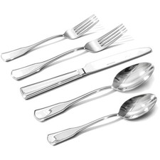60-Piece Silverware Set, 18/10 Stainless Steel Flatware Set for 12, Tableware...