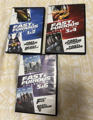 Fast & Furious 6-Movie DVD Box Set Collection (1-6) Vin Diesel Action