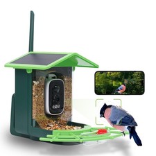 AI Birds Feeder W Identification Camera, Solar Powered, Alerts, Capture Videos