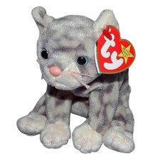 Ty Beanie Baby Silver - MWMT Cat Grey 1999