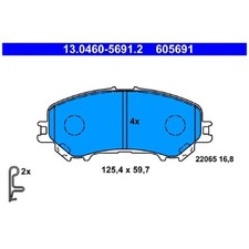 Satz Bremsbeläge Bremsklötze vorne für Nissan X-Trail 3 T32 | 24098031