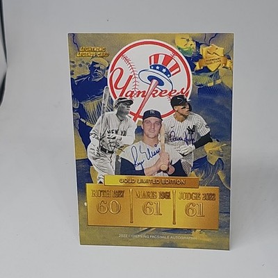 Yankees Gold Limited Edition Home runs Card Ruth Maris And Judge