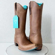 Lane EMMA JANE Womens Cowboy Boots 8.5 Brown Western Cowgirl Mid Calf Tall Boots