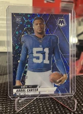 Abdul Carter 2025 Mosaic Football No Huddle Blue Disco RC /99 Rookie Variation 