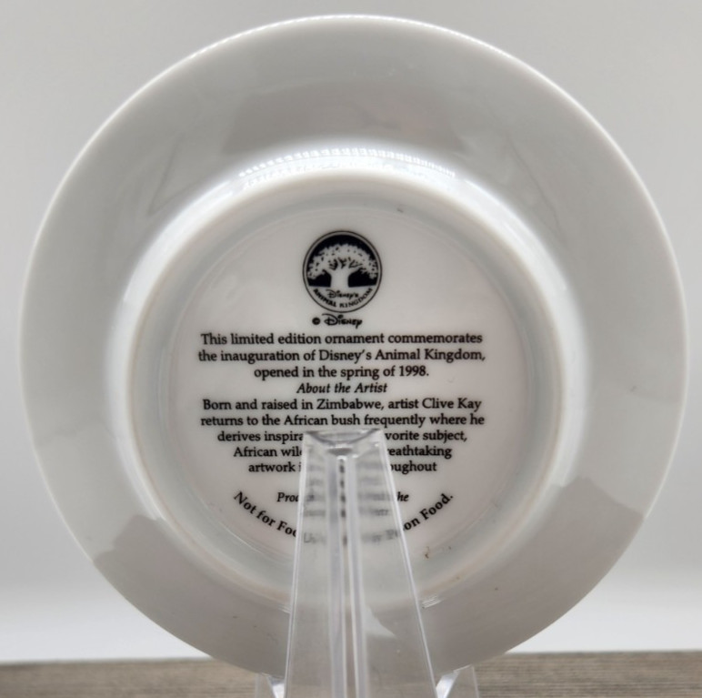 Disney’s Animal Kingdom 1998 Inaugural Mini Collectible 3" Plate by Clive Kay