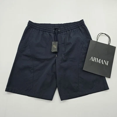 Short homme Giorgio Armani taille 54 en coton bleu marine à cordon neuf avec ... - Photo 1/4