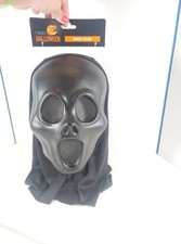 NEW Matte Black Scary Black Ghost Halloween Costume Mask